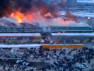 На тушение пожара рынка «Таганский ряд» из Первоуральска направлен пожарный поезд. Видео