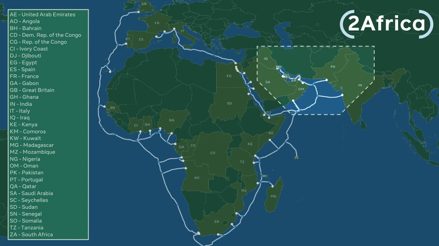 Подводный интернет-кабель объединит в сеть 3 млрд человек в 33 странах
