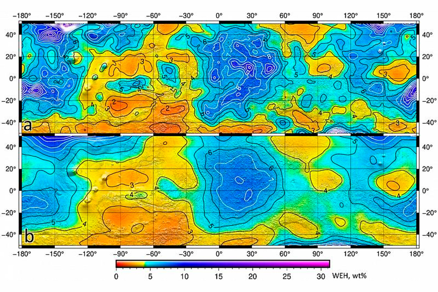 Российские ученые создали карту распределения воды в грунте Марса