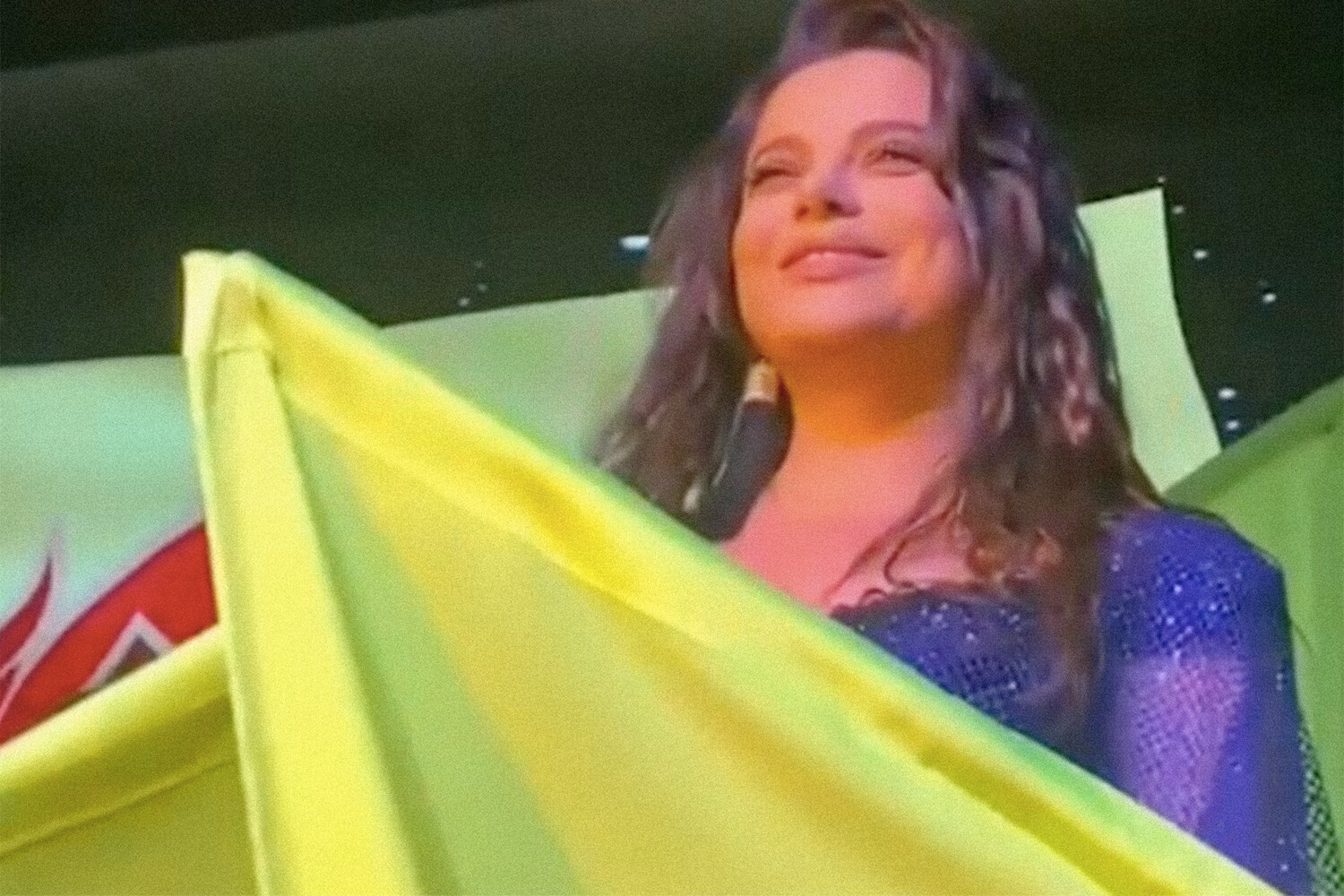 Наташа Королева оправдалась за выступление в синем платье на фоне желтых флагов