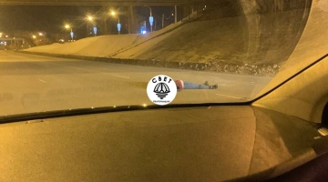 В Екатеринбурге мужчина упал с автомобильного моста на дорогу и остался жив