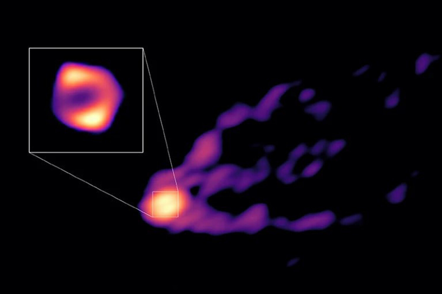 Астрономы получили прямое изображение потока материи, бьющего из черной дыры