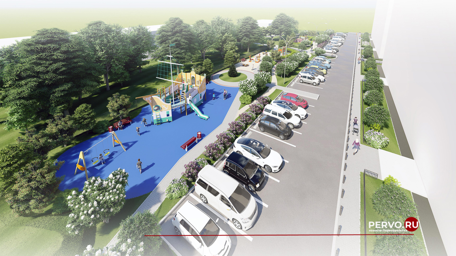 В Первоуральске стартует благоустройство двора на улице Трубников №50. Рендеры 